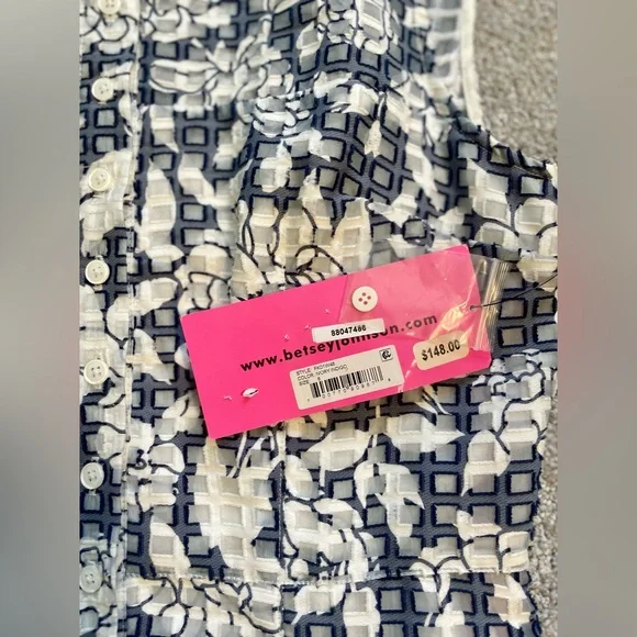 Betsey Johnson Floral Sleeveless Dress in Blue and White - Picture 7 of 7